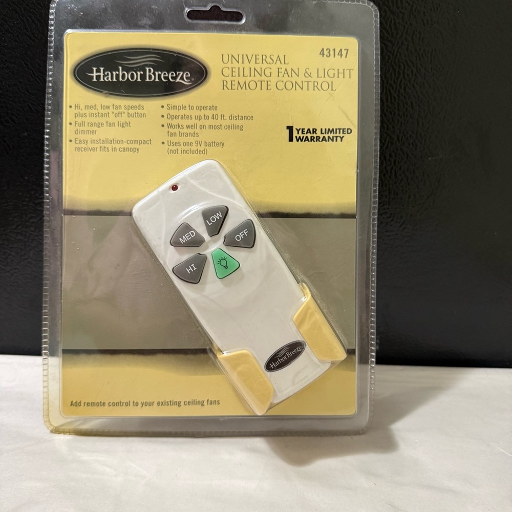 Harbor Breeze Universal Ceiling Fan & Light Remote Control -43147